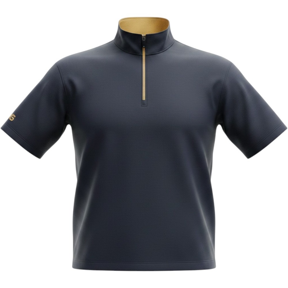 Ping Collection 1/4 Zip Short Sleeve Windbreaker Mens L Navy Blue Pullover EUC